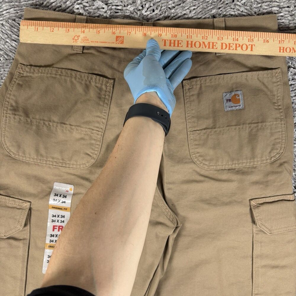 Carhartt Flame Resistant Canvas Cargo Pants Mens 34x34 Beige Work NFPA 2112 NWTS - Picture 7 of 12
